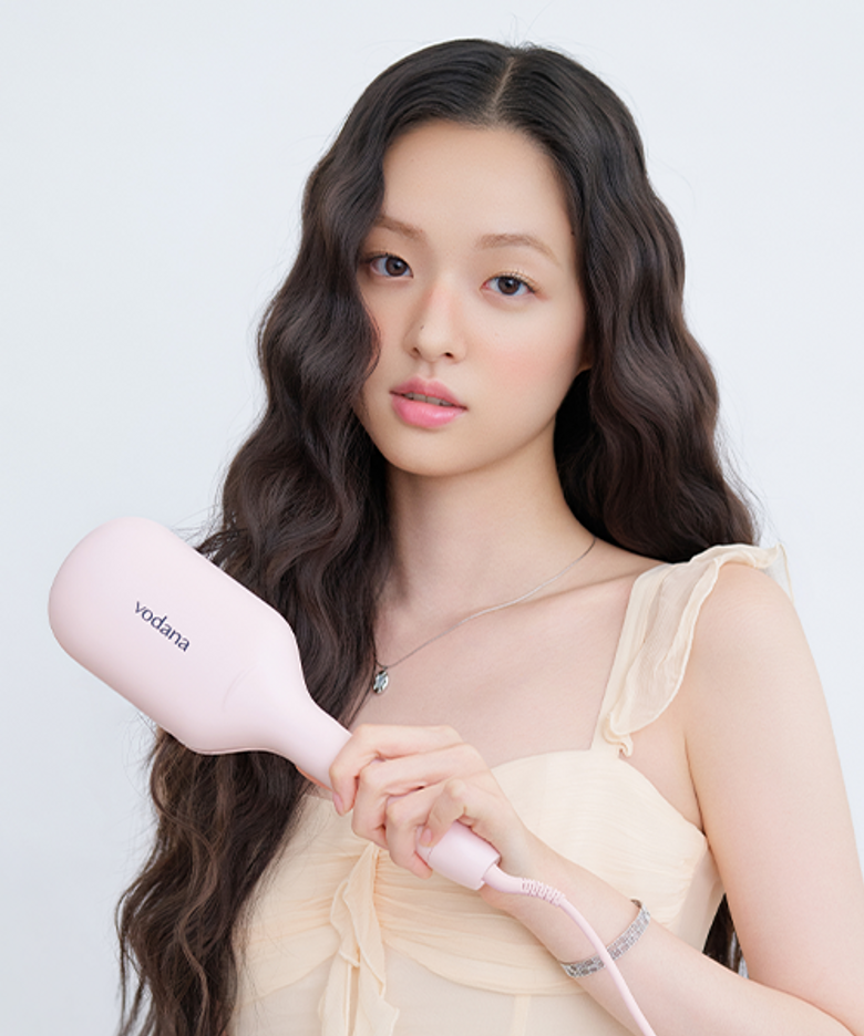 글로우 핏 물결 고데기 38mm 아이보리무드/파우더핑크