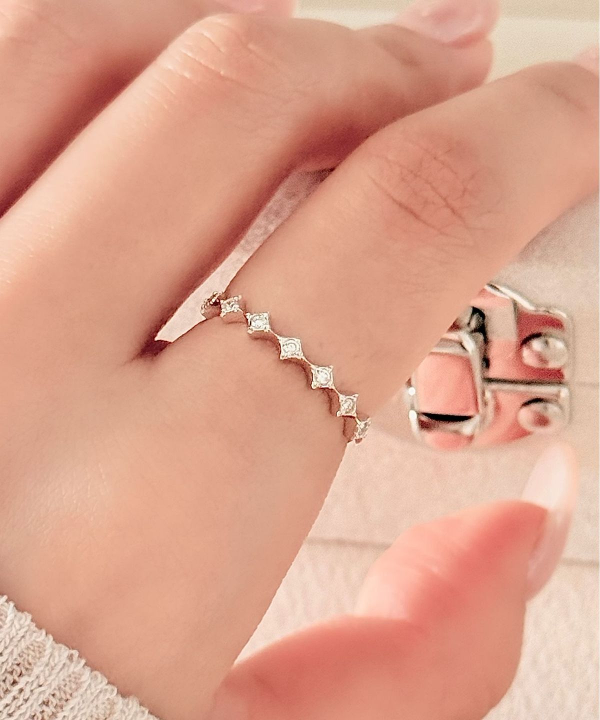 주디엔(JUDIEN) 14k 18k 랩다이아 미니 왕관 반지
