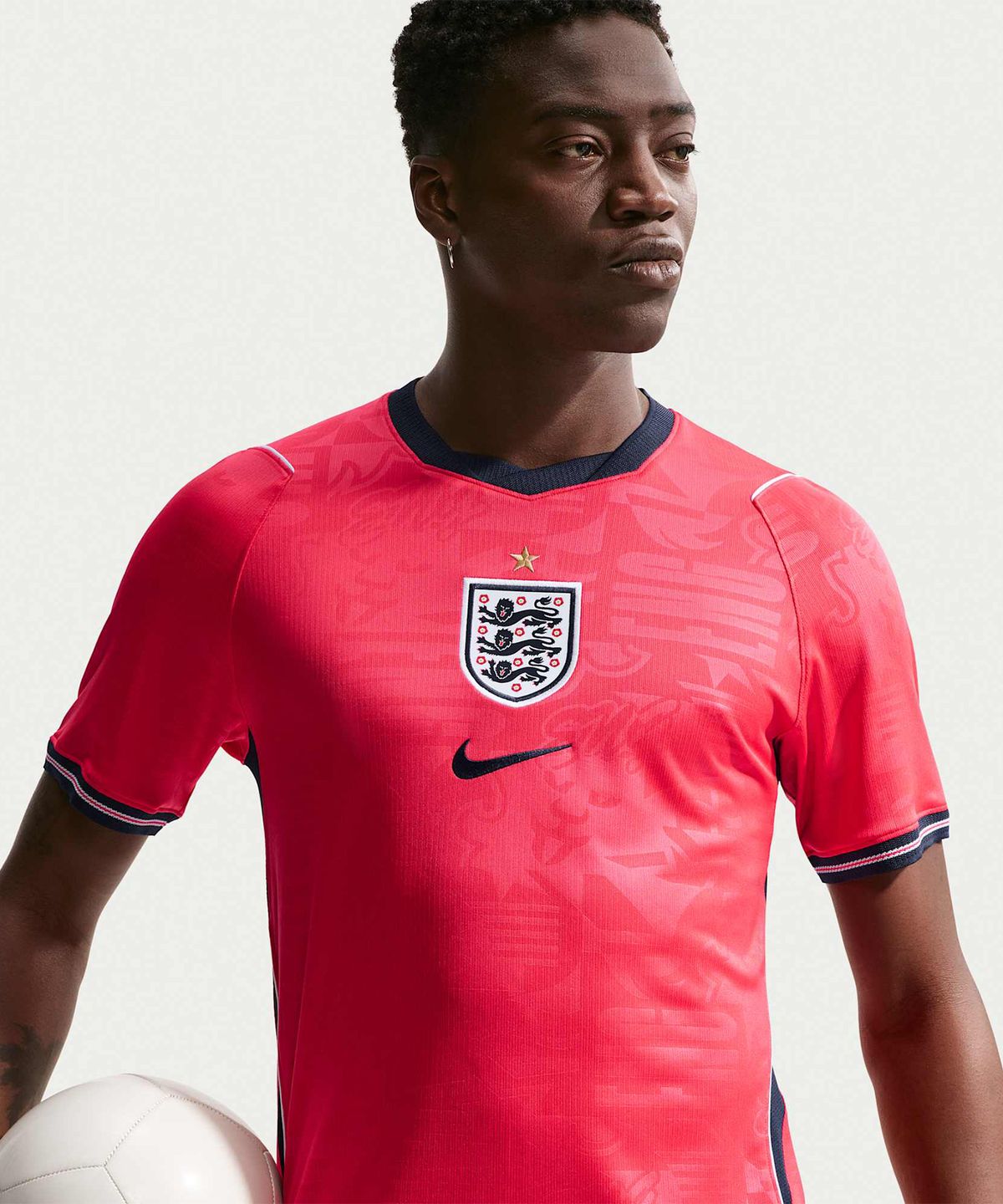 나이키(NIKE) 잉글랜드 2026 스타디움 어웨이 드라이 핏 축구 레플리카 저지 M - 스피드 레드:옵시디언:화이트:옵시디언 / IB5361-624