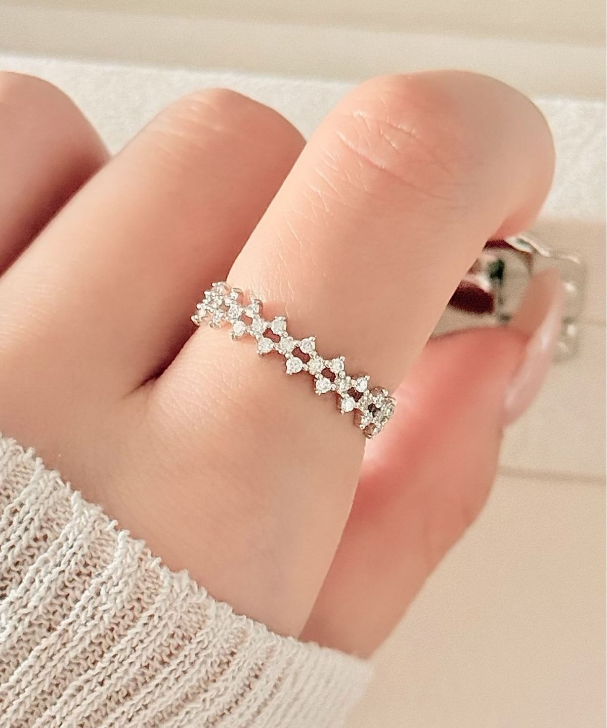 주디엔(JUDIEN) 14k 18k 랩다이아 왕관 패턴 반지