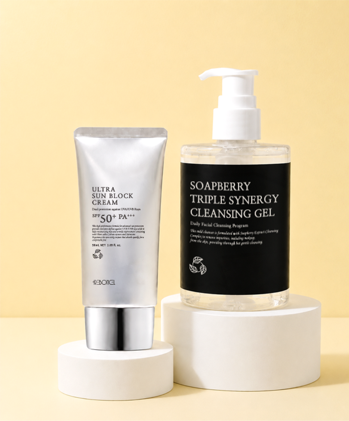리본셀(REBONCEL) 울트라 선블럭 SPF 50+ PA+++ 50ml + 솝베리 트리플 시너지 클렌징 젤 250ml
