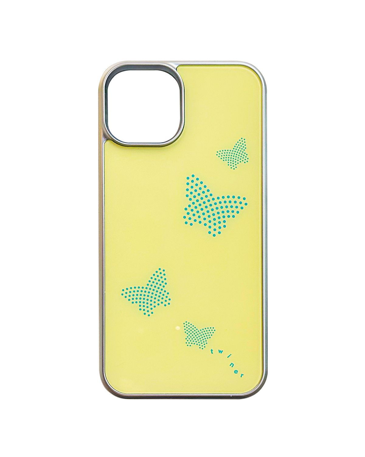 트위너(TWINER) Butterfly phone case - YELLOW(글라스 실버/맥세이프 글라스)