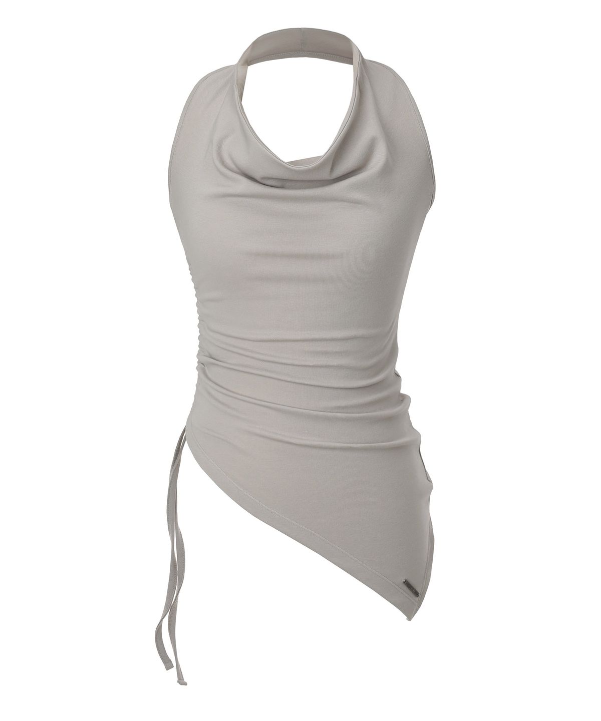 이네기(INEGI) Asymmetric Shirring Halter Top (sand beige)