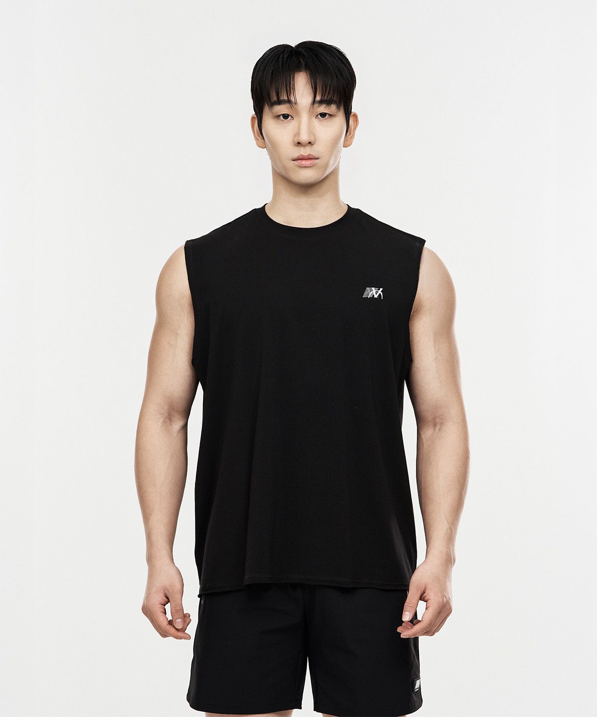 제이엘브(JELEVE) 액티브 로고 컷오프 슬리브리스