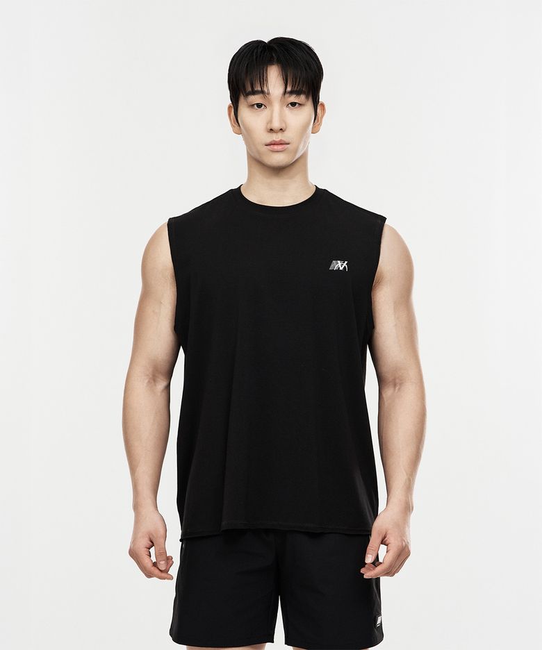 액티브 로고 컷오프 슬리브리스