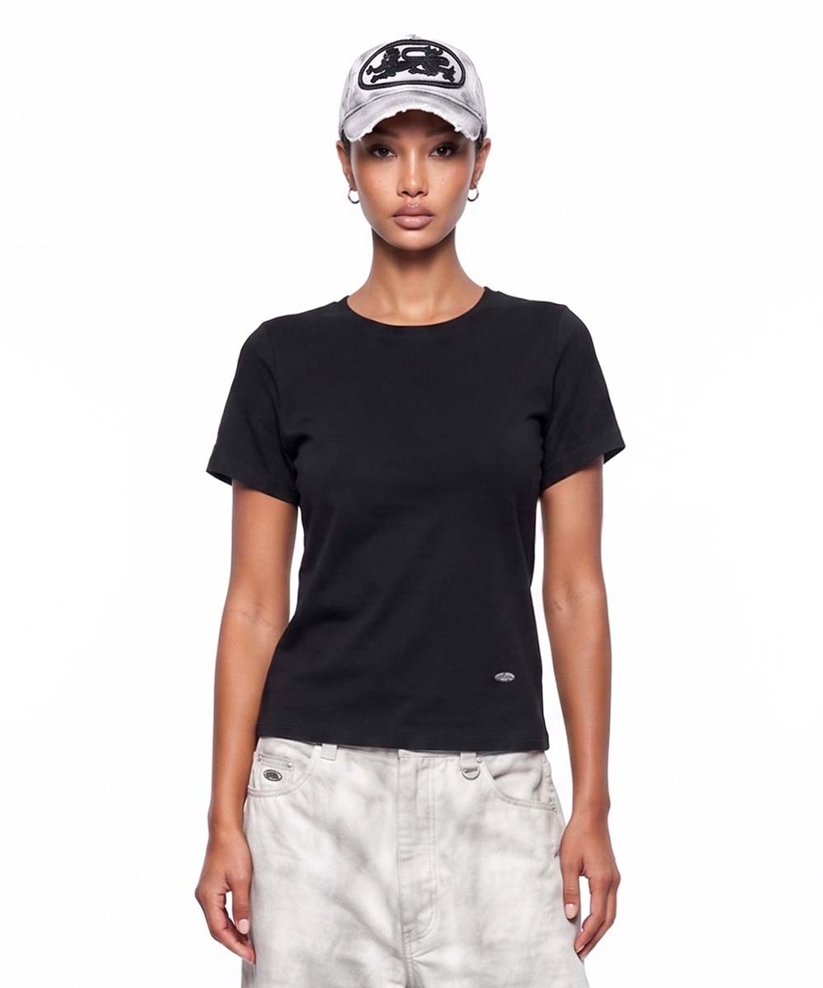 배드블러드(BADBLOOD) Silket Cotton Short Sleeve T-Shirt - Black
