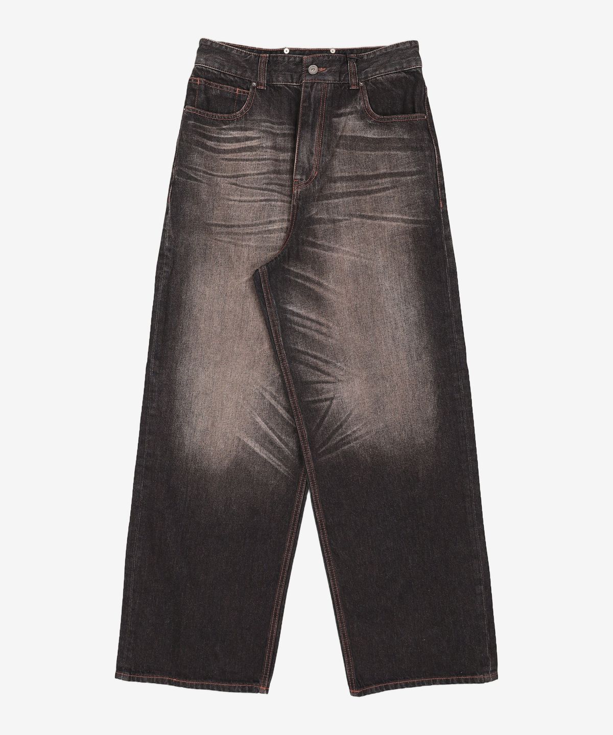 메종미네드(MAISON MINED) CRACK BRUSH WIDE DENIM PANTS BROWN 46