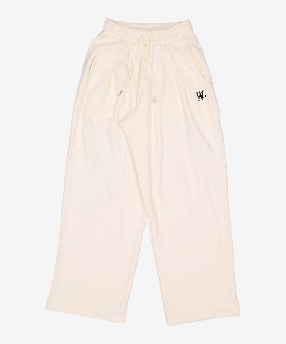 우알롱(WOOALONG) Signature tuck wide pants - BLACK M