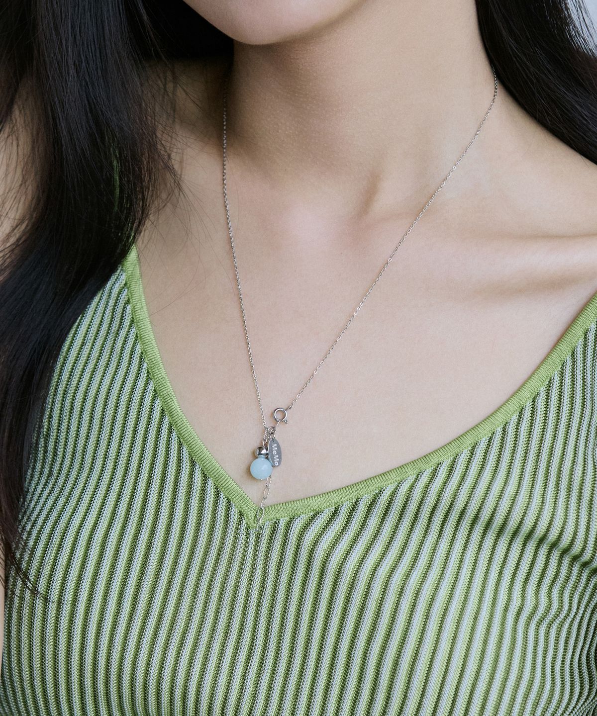 메리모티브(MERRYMOTIVE) Aquamarine gemstone drop necklace
