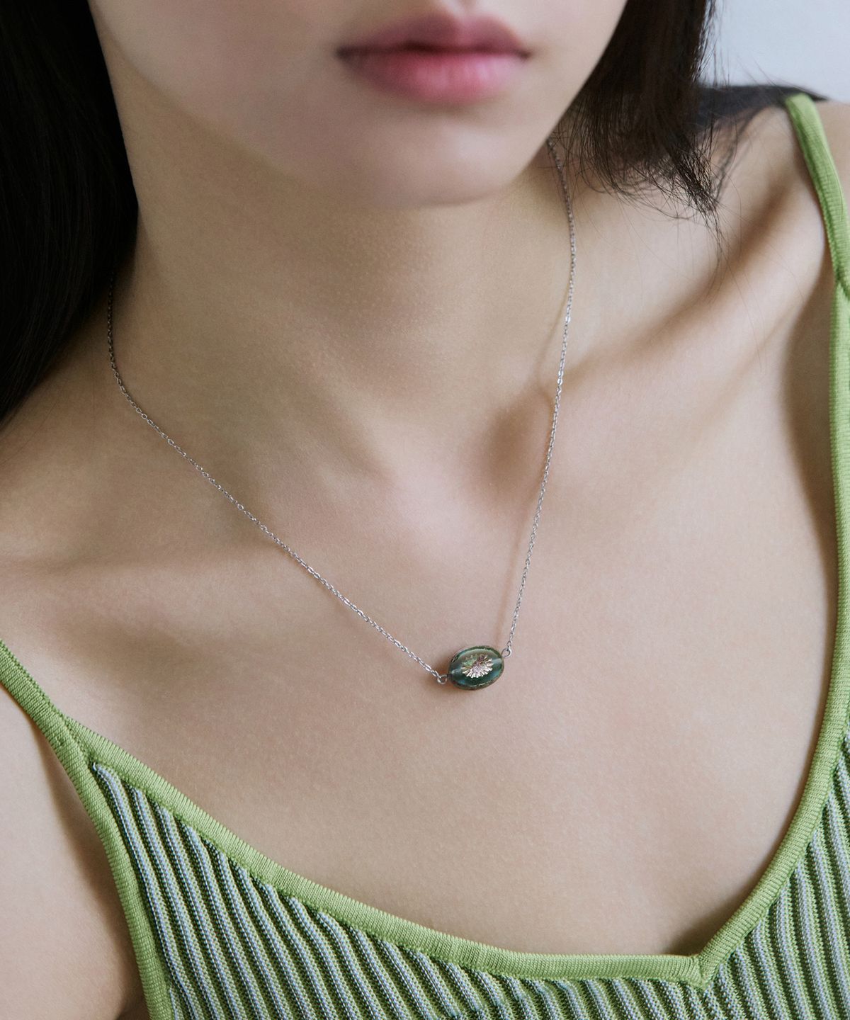 메리모티브(MERRYMOTIVE) Vintage glass pendant necklace