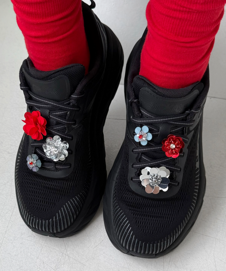 [SET] ultra red flower shoe charm 6piece 슈참, 지비츠