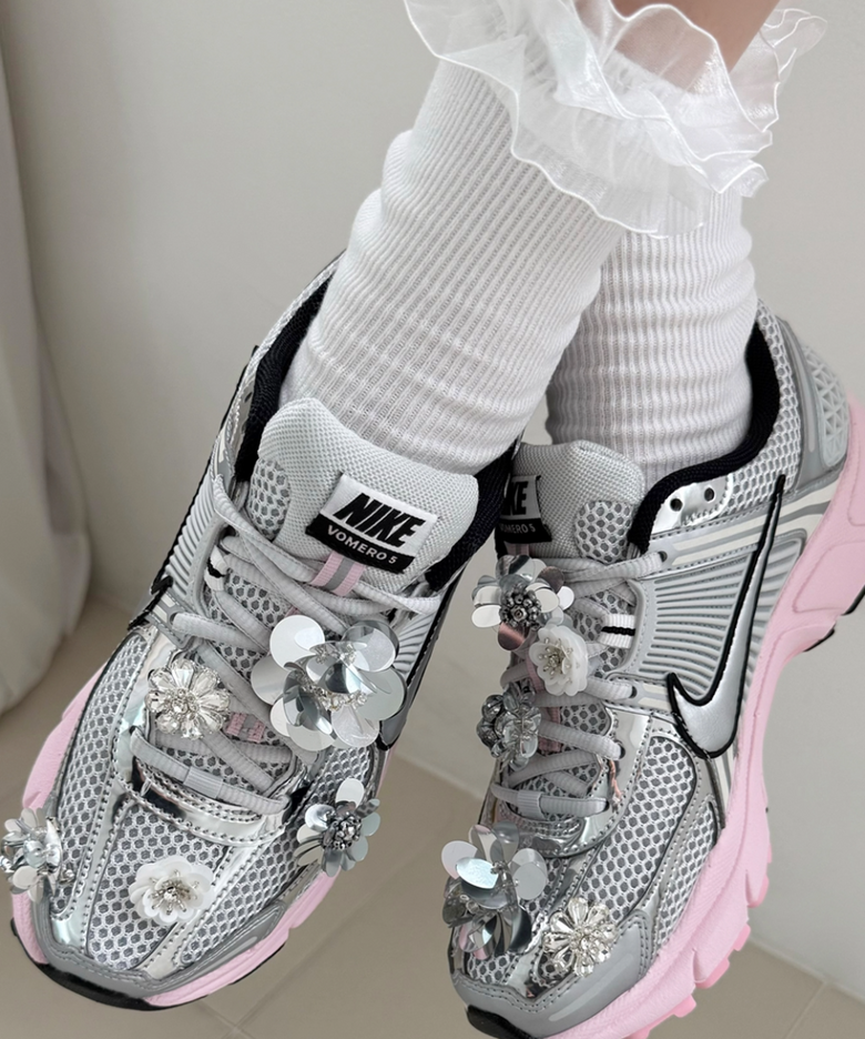 [SET] silver beads flower shoe charm 5piece 슈참, 지비츠, 옷핀