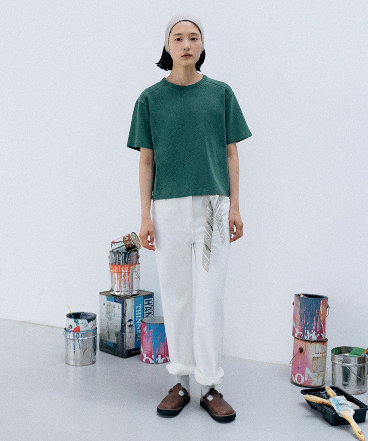 모노크롬(MONOCHROME) tibber denim pants (white)