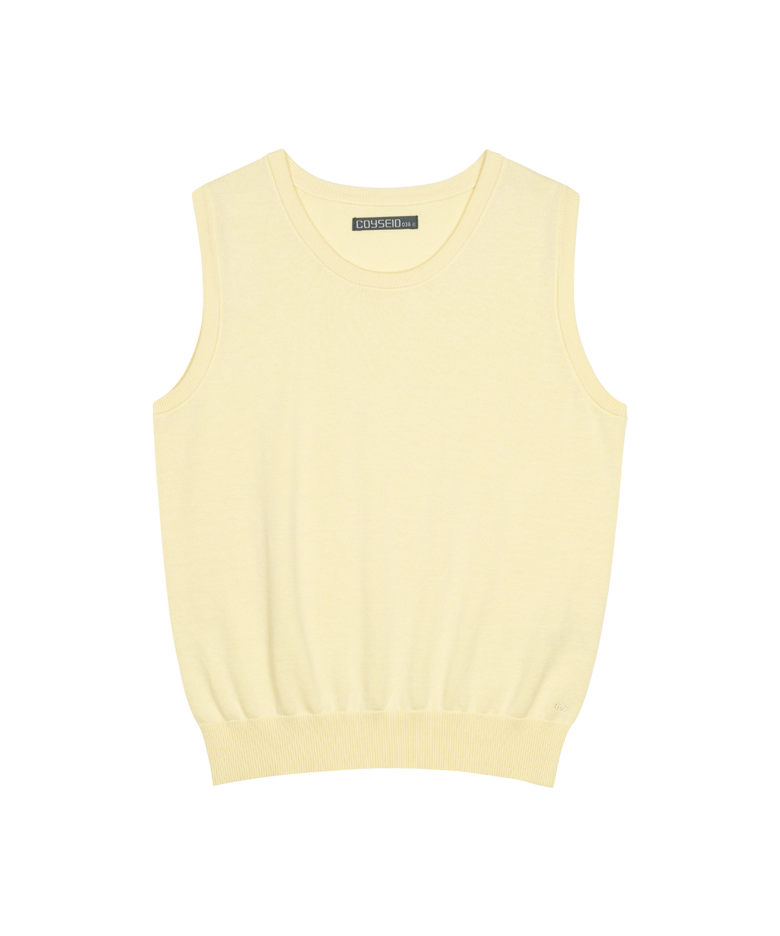 038 U-NECK KNIT VEST YELLOW