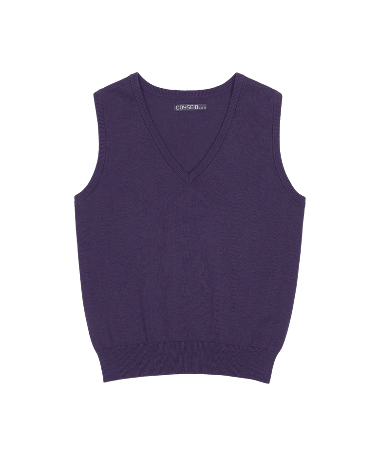 038 V-NECK KNIT VEST PURPLE