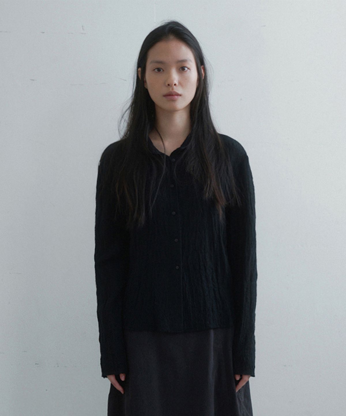 모노크롬(MONOCHROME) rish shirt (black)