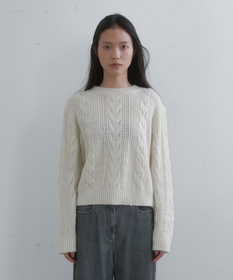 cable pullover (ivory)