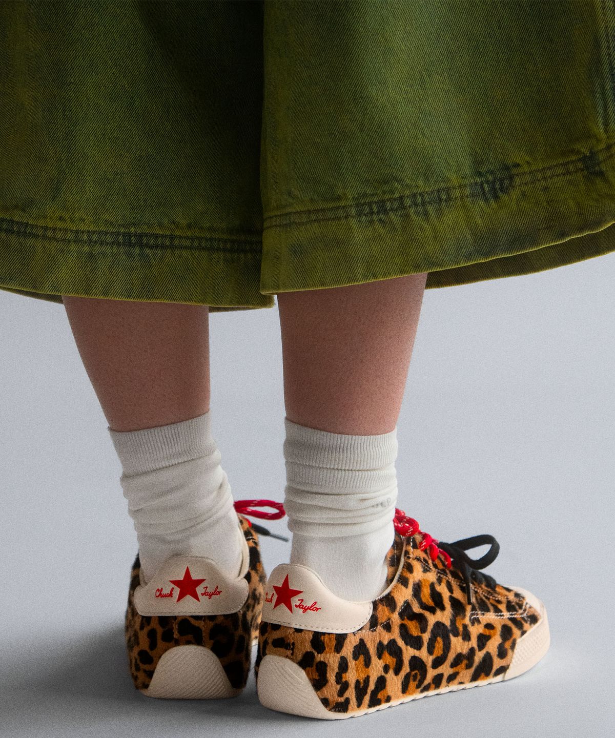 컨버스(CONVERSE) 척테일러 로우 레오파드 포니 헤어 블랙 A19174C