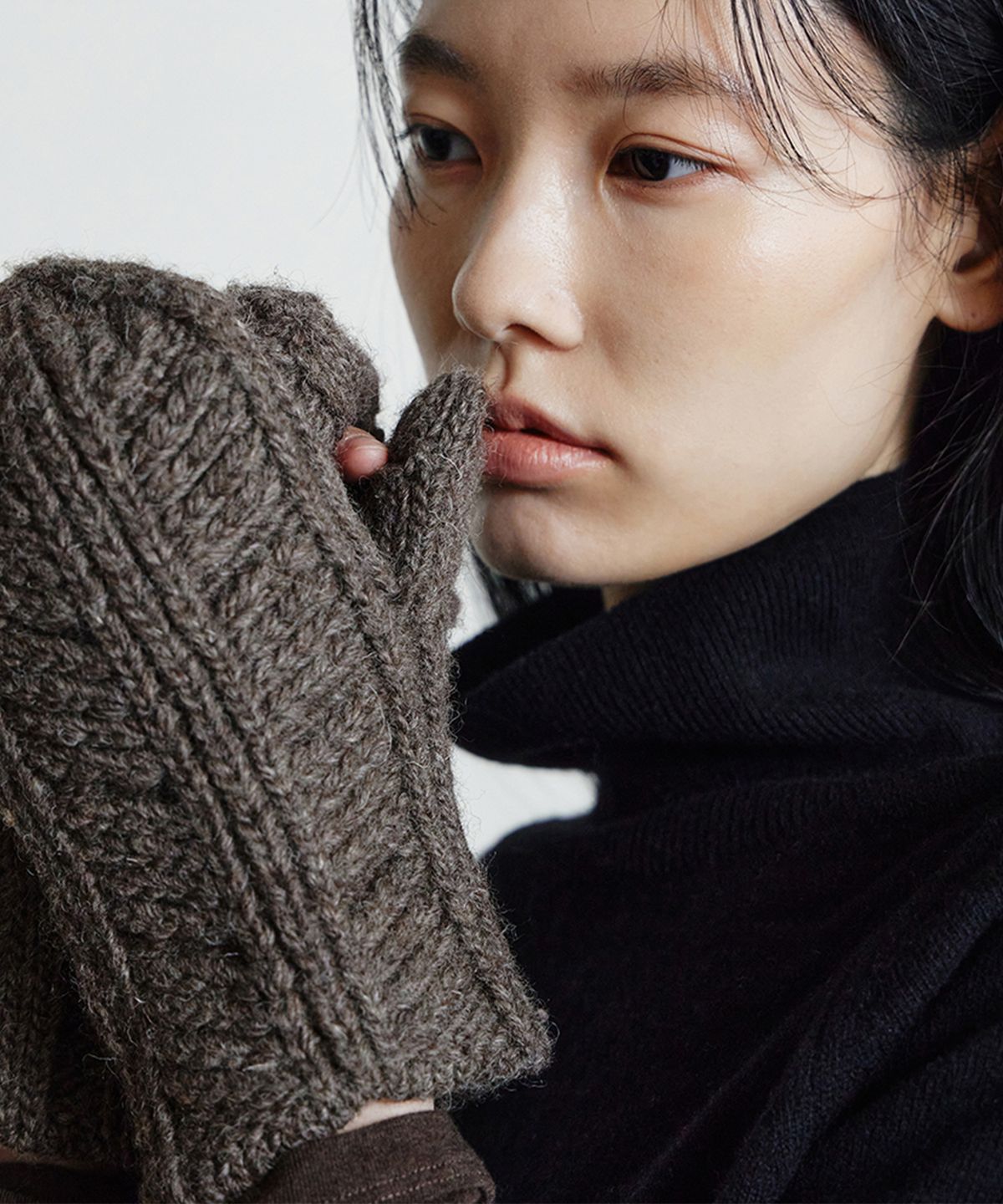 모노크롬(MONOCHROME) hand leaf gloves (brown)