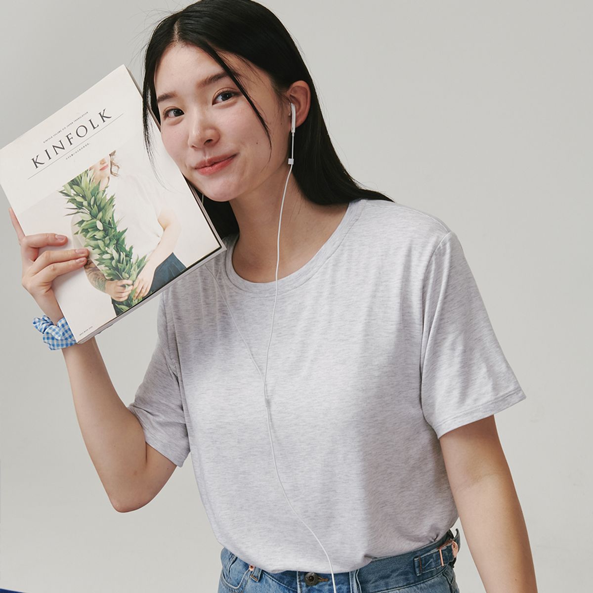 바디블루(BODY BLUE) [SUM;T(숨트:캡내장)] 베이직 노브라 반팔티셔츠 캡내장
