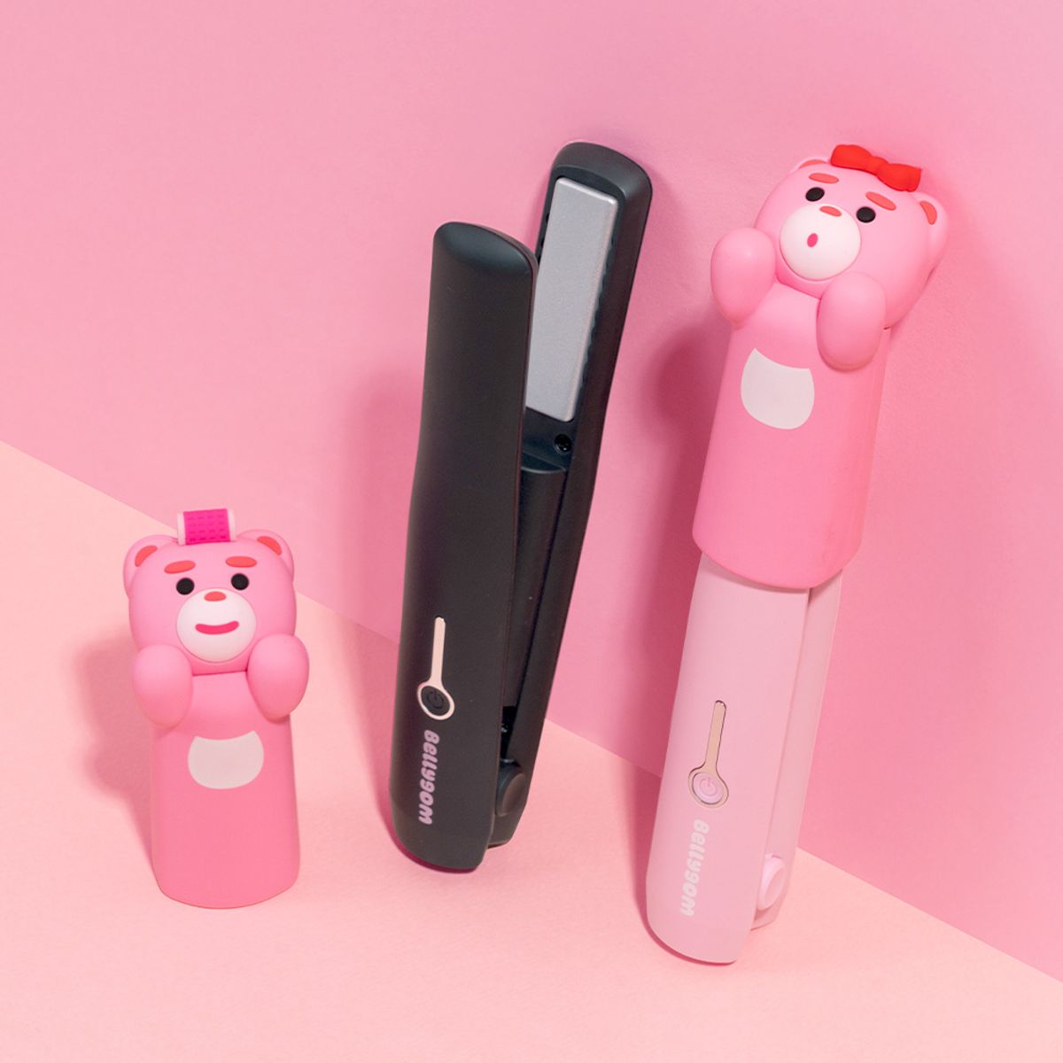 카카오프렌즈 파트너(KAKAOFRIENDS PARTNERS) 벨리곰 휴대용 매직기 무선 미니 판 고데기 뿌리볼륨 앞머리 초소형