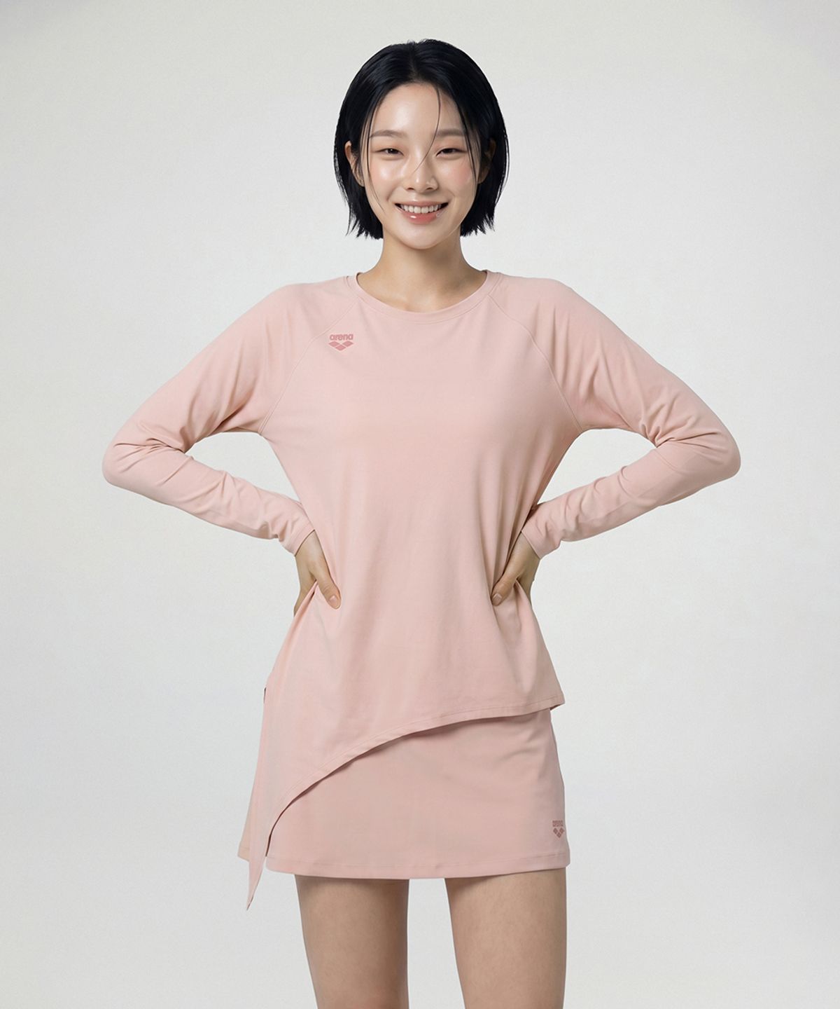 아레나(ARENA) 솔라랩 여성 타이업 래쉬가드 A6BL1QR12LPK