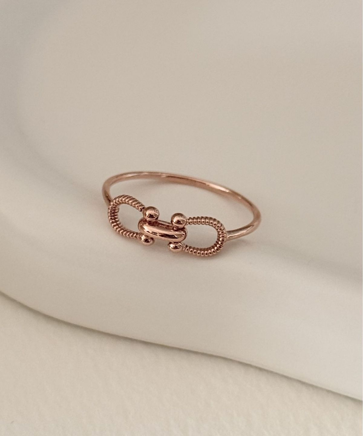 주디엔(JUDIEN) 14k 18k 비트 말발굽 레이어드 반지