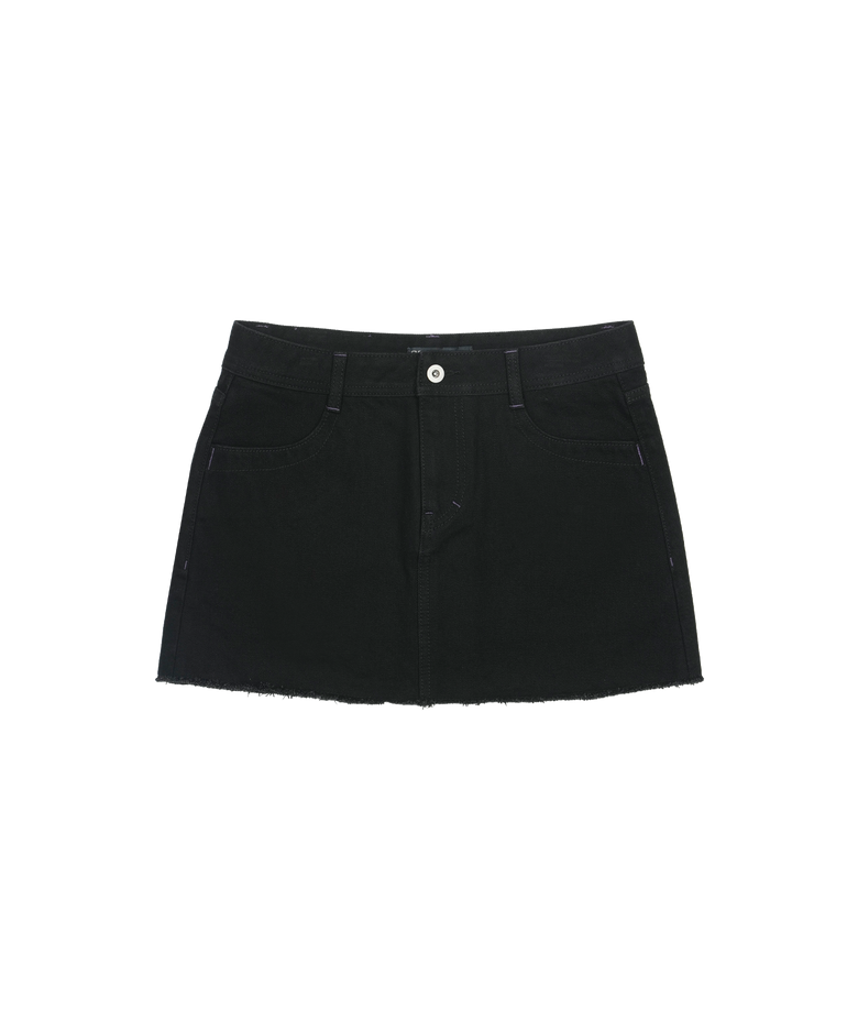038 DENIM MINI SKIRT BLACK