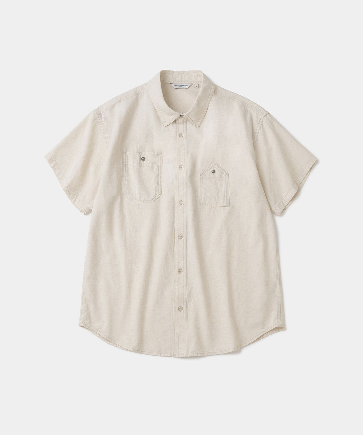 유니폼브릿지(UNIFORM BRIDGE) concho chambray work s/s shirt ivory