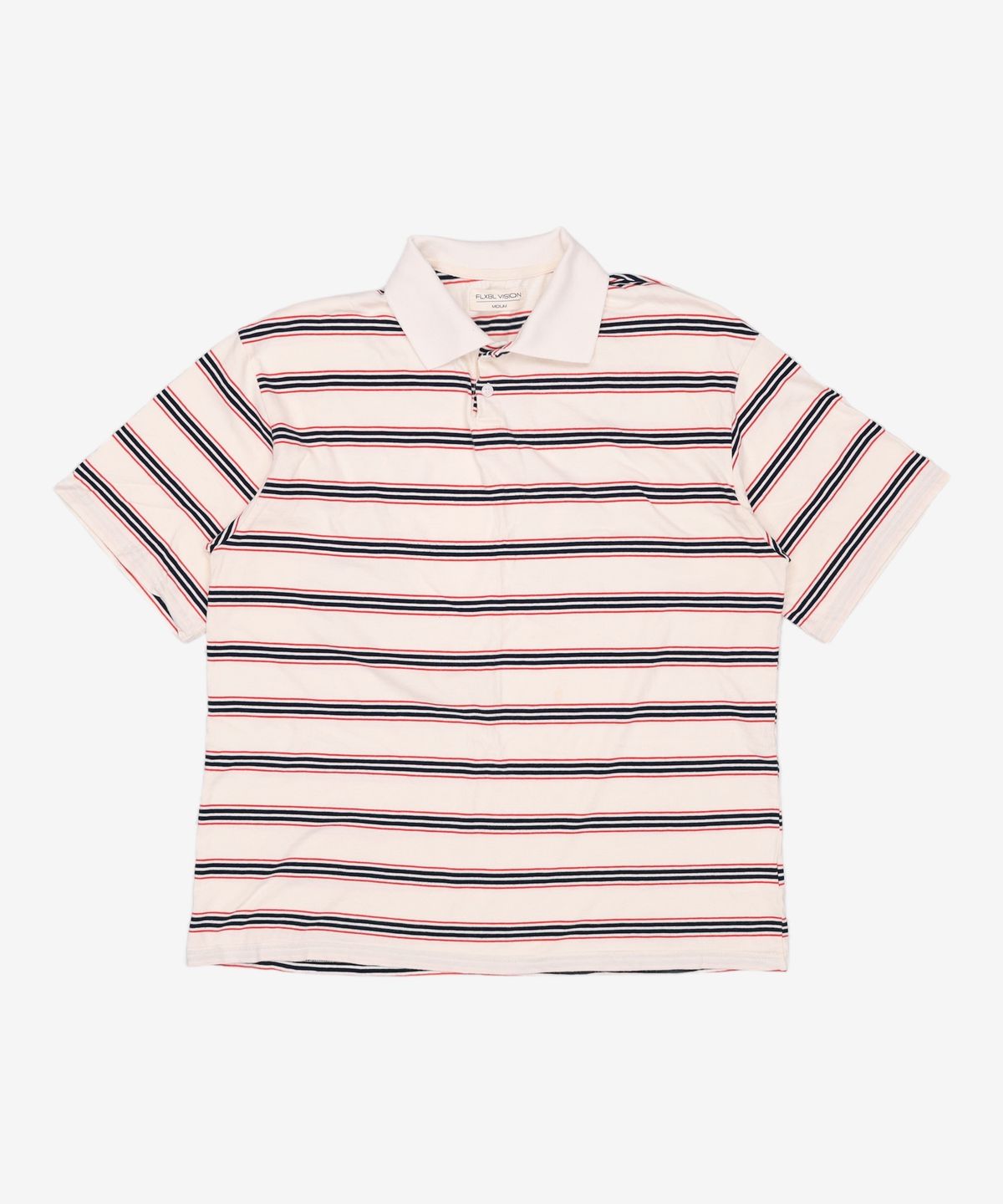 플렉서블(FLXBL) STRIPE COLLAR HALF TEE IVORY M