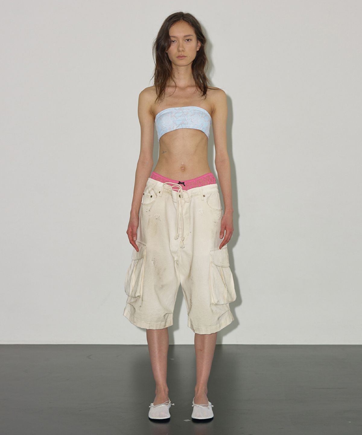 에스이오(s/e/o) DIRTY WASHED CARGO SHORTS ECRU