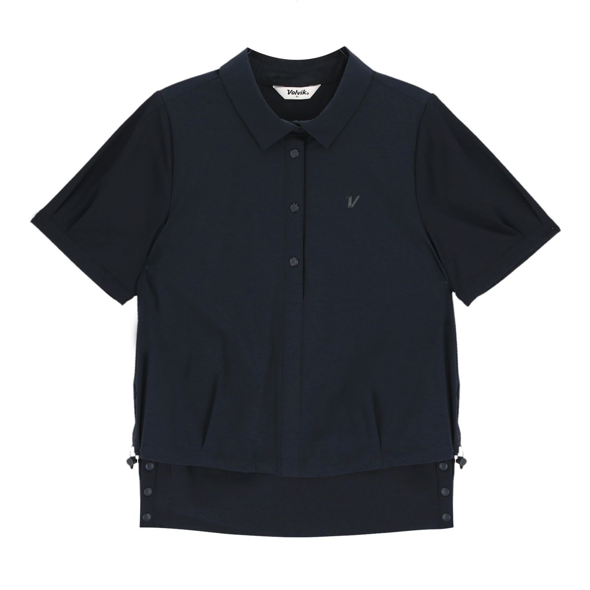 볼빅 골프웨어(VOLVIK GOLFWEAR) 여성 골프 우븐 저지 믹스 그램  반팔 셔츠 VLTSP432_NA