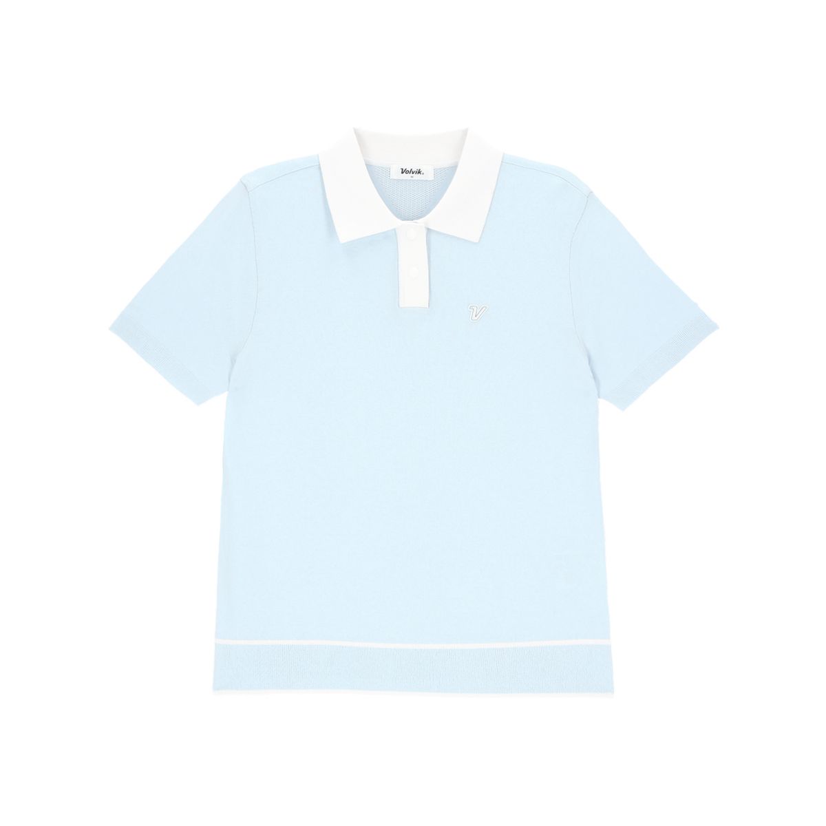 볼빅 골프웨어(VOLVIK GOLFWEAR) 여성 포인트 배색카라 반팔 VLKTQ391_LL