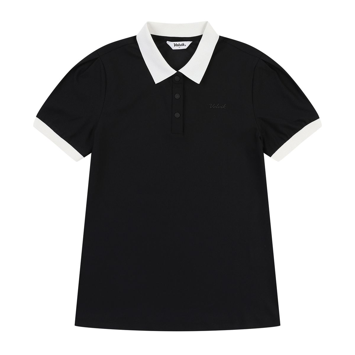 볼빅 골프웨어(VOLVIK GOLFWEAR) 여성 골프 에센셜 메쉬PQ 반팔티셔츠 VLTSP393_BK