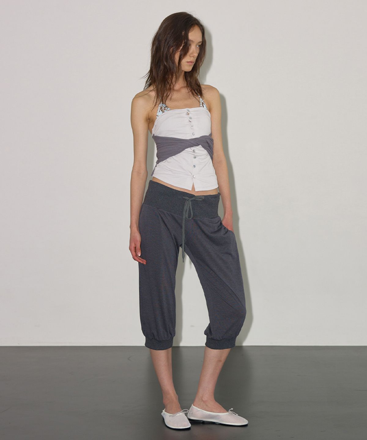에스이오(s/e/o) RIB TRIM JERSEY SHORTS CHARCOAL
