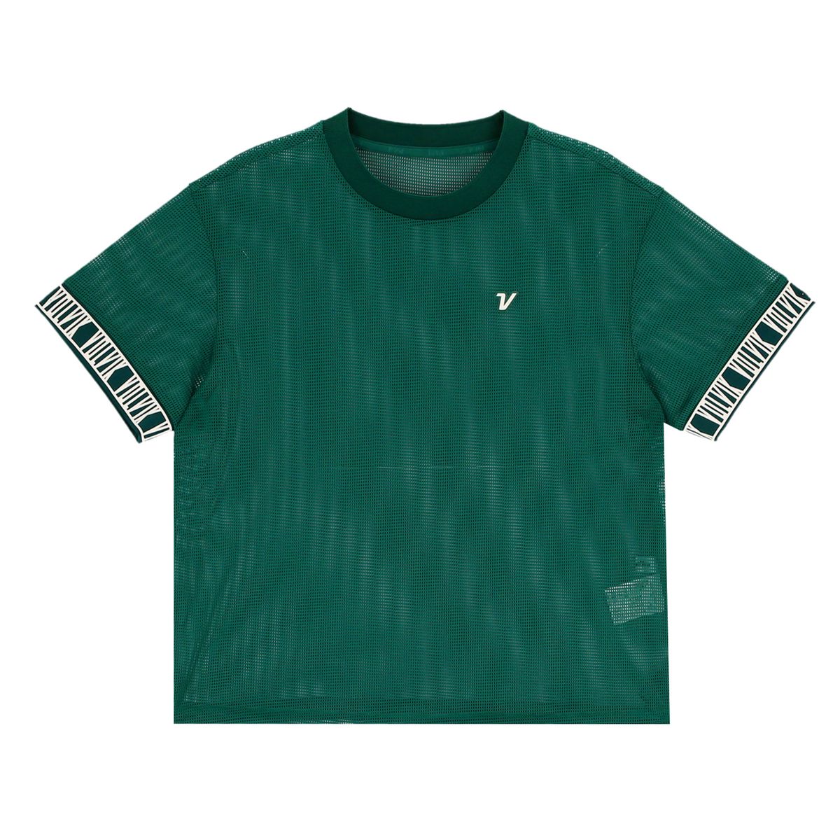 볼빅 골프웨어(VOLVIK GOLFWEAR) 여성 골프 전판 메쉬 오버핏 크롭 반팔 티셔츠 VLTSP405_DE