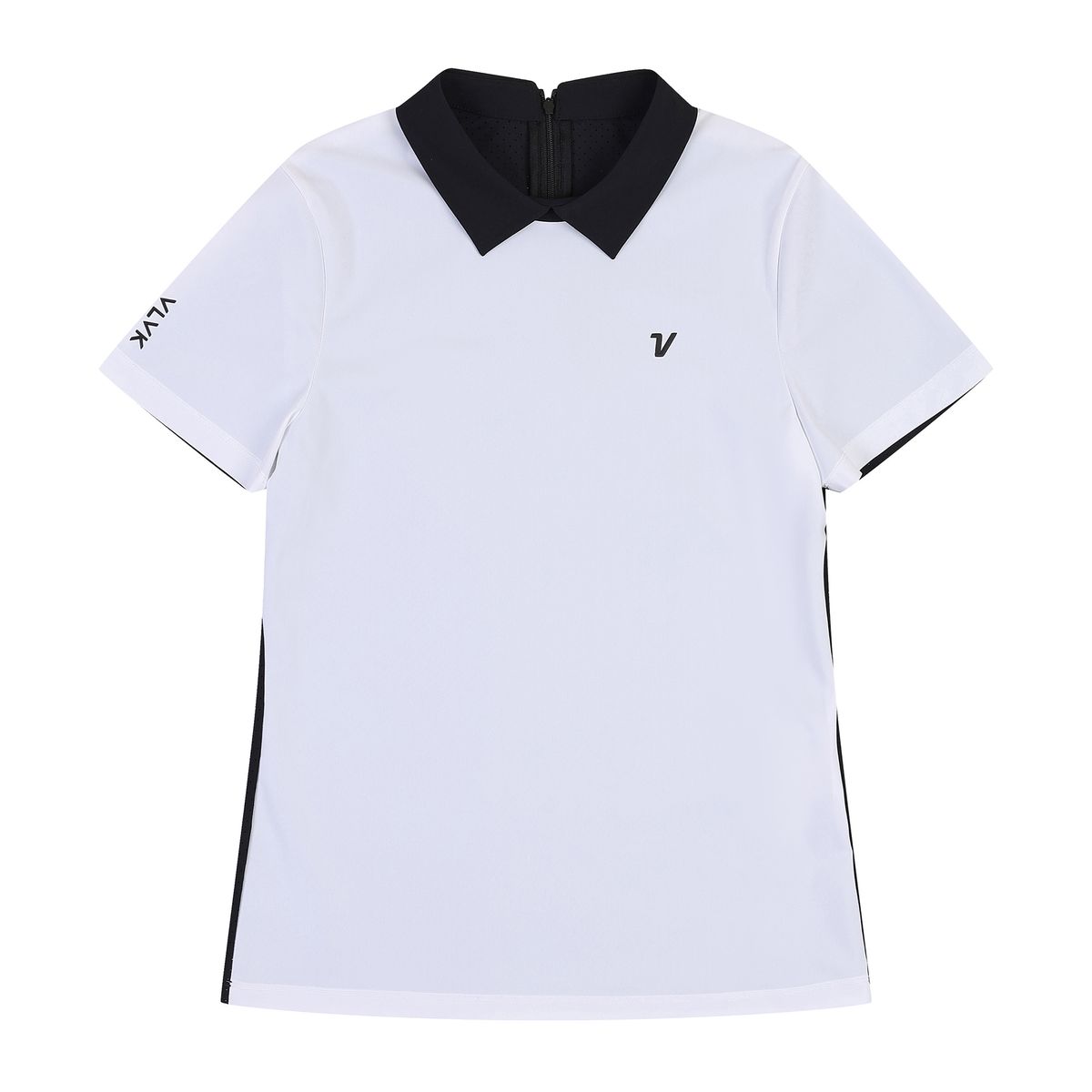 볼빅 골프웨어(VOLVIK GOLFWEAR) 여성 골프 앞뒤 배색 펀칭 반팔 티셔츠 VLTSP421_OW