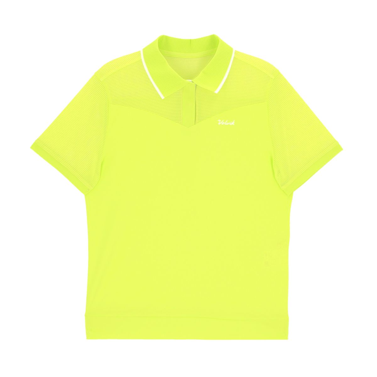 볼빅 골프웨어(VOLVIK GOLFWEAR) 여성 골프 카라변형 메쉬 믹스 반팔 티셔츠 VLTSP404_NG