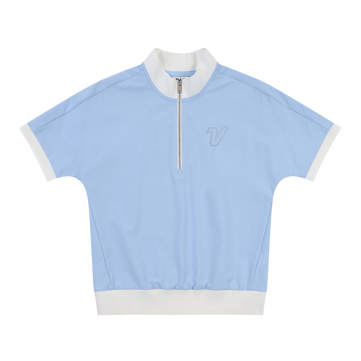 볼빅 골프웨어(VOLVIK GOLFWEAR) 여성 골프 반집업 하이넥 가오리핏 반팔티셔츠 VLTSP308_LL