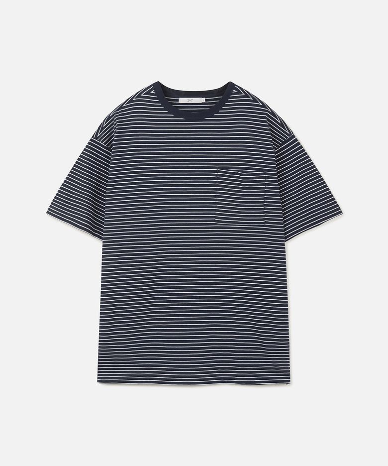 USA 코튼 20수 스트라이프 티셔츠  NAVY