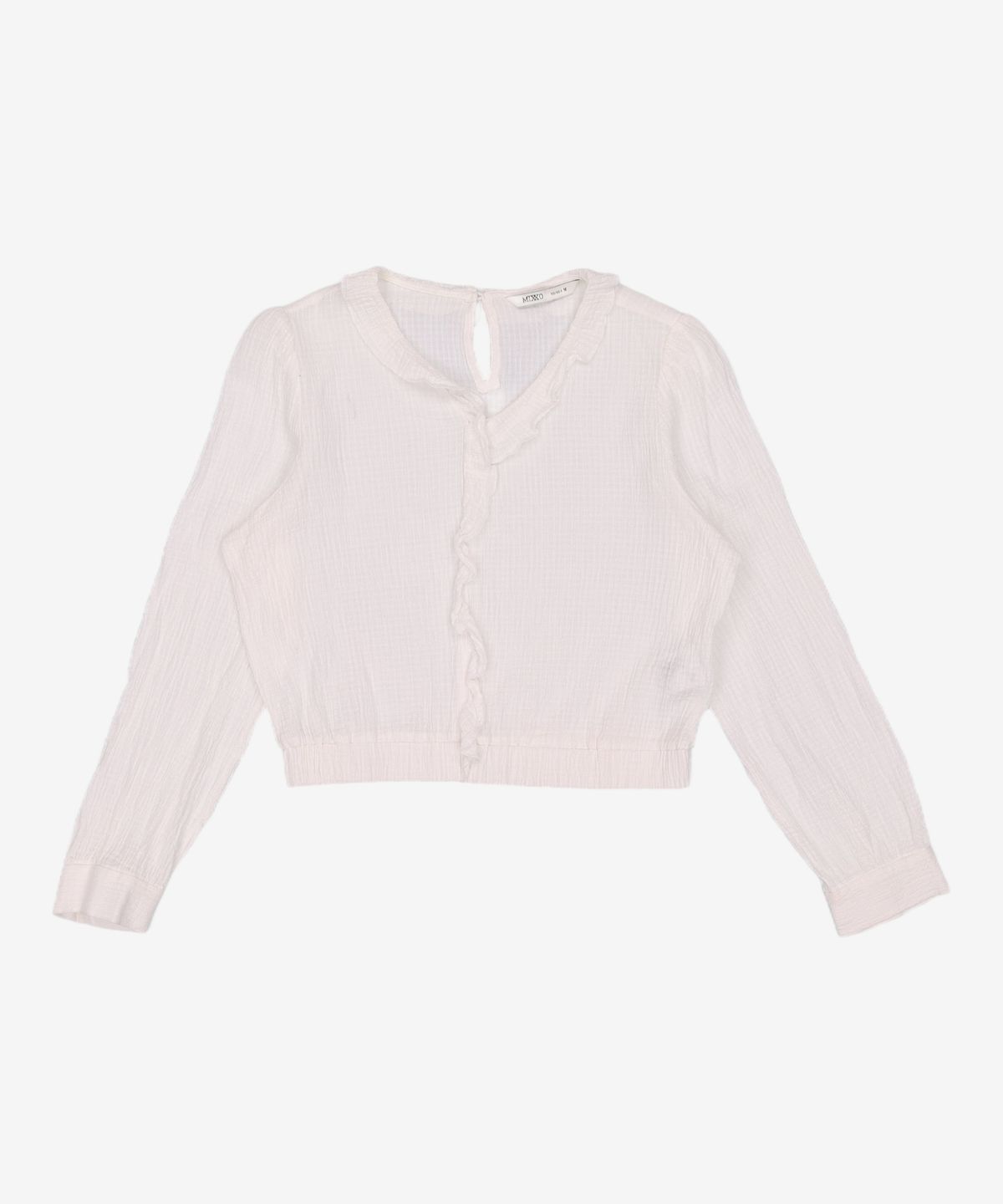 미쏘(MIXXO) 프릴디테일 크롭 블라우스 MIWBLC404G M