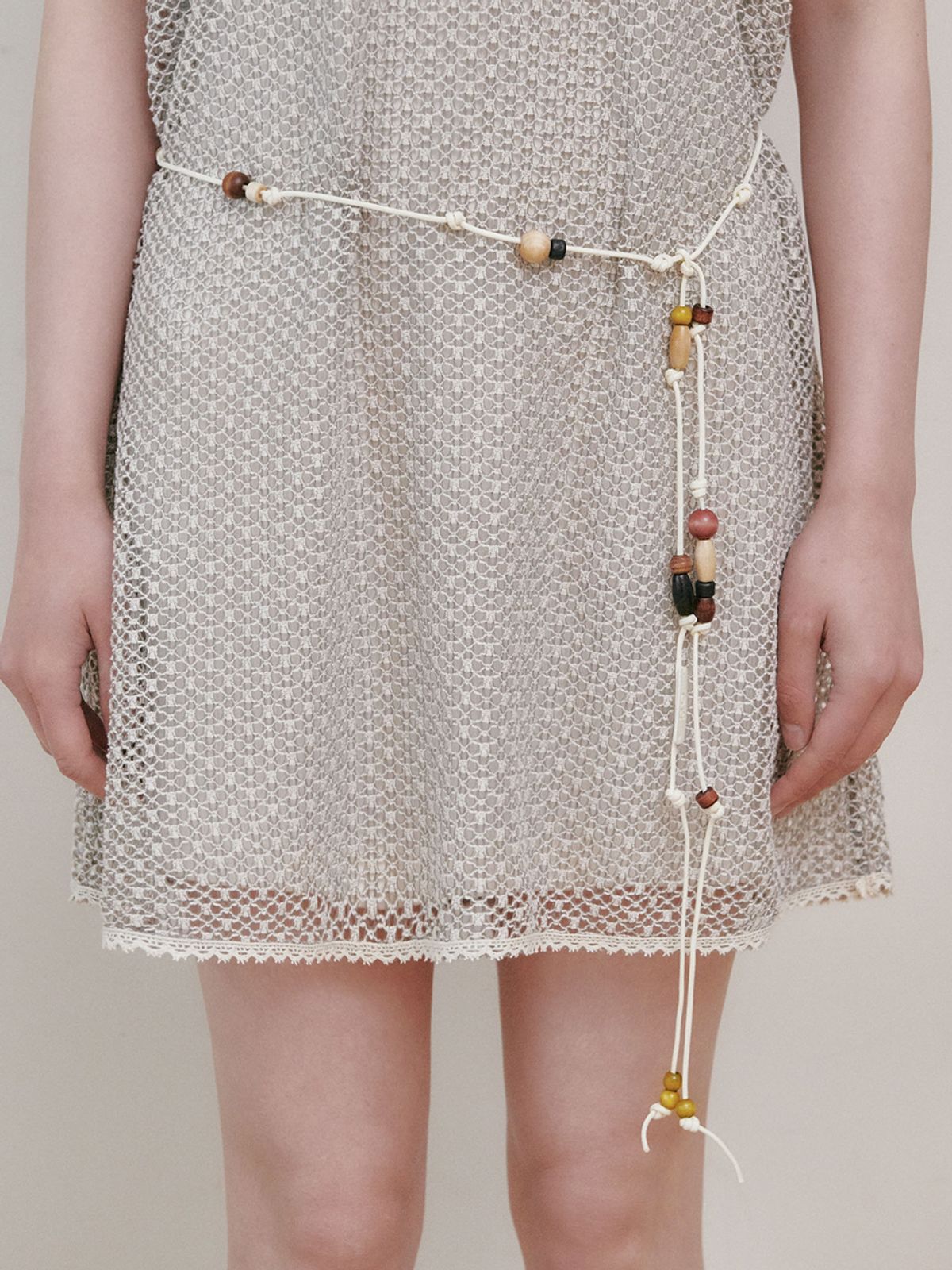 오앨(OUEL) BEADED STRING BELT_IVORY