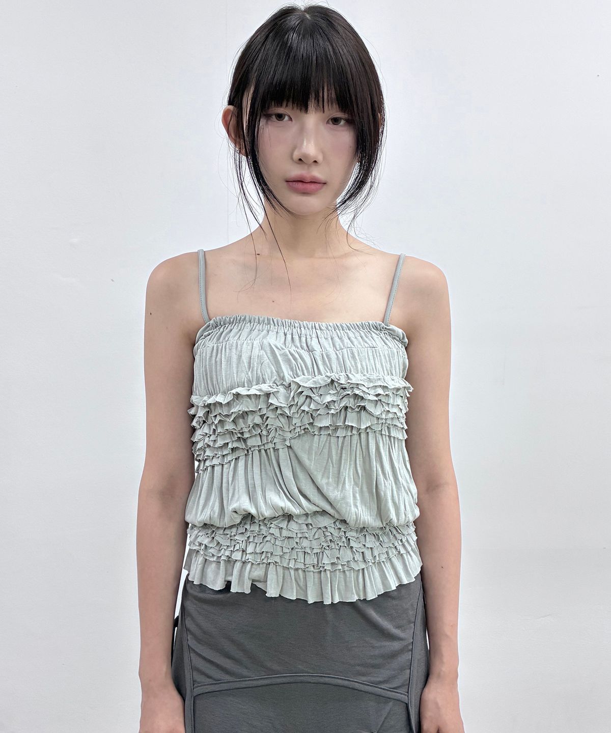 플레어업(FLAREUP) Draped Wrinkle Sleeveless (FL-178_Gray)