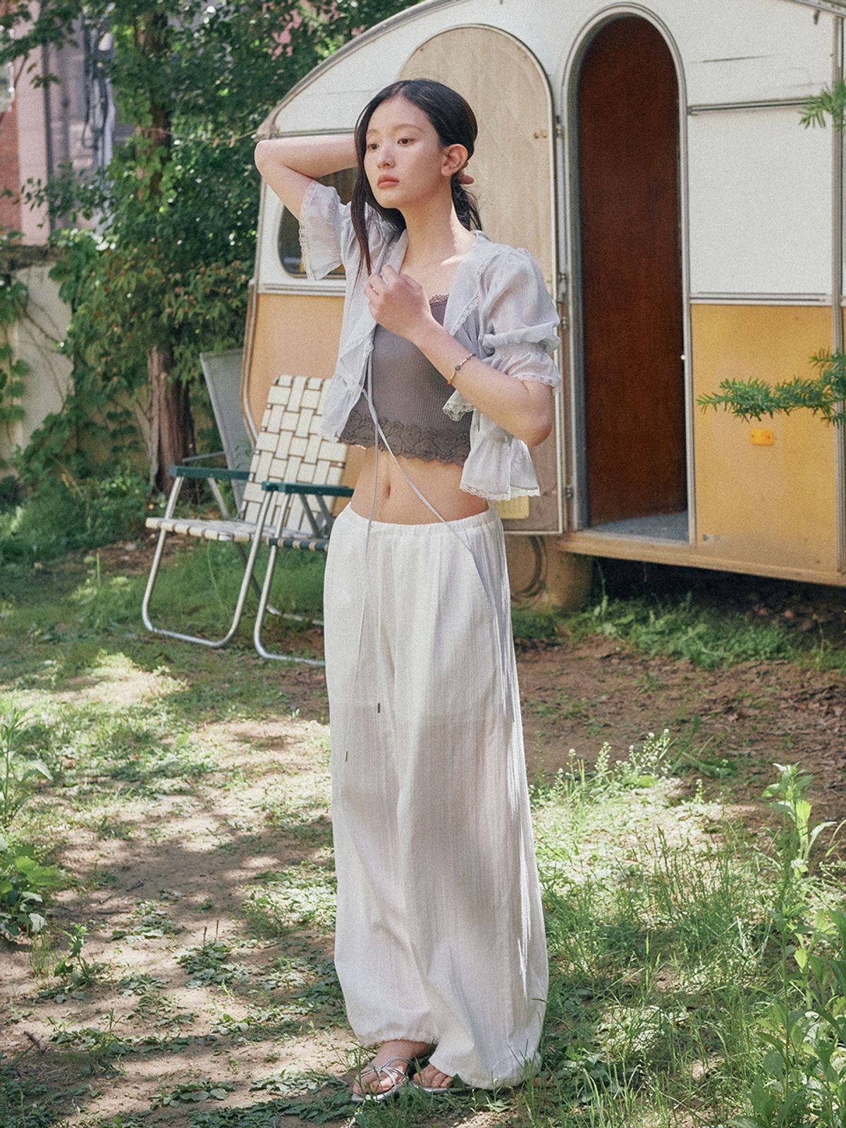 오앨(OUEL) DRAWSTRING COTTON WIDE PANTS_WHITE