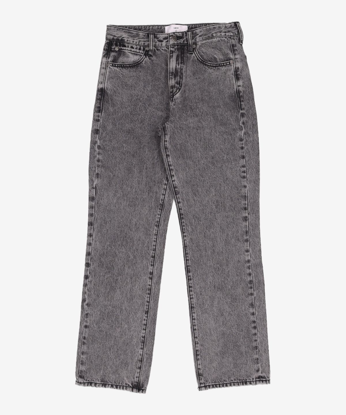 랩원오원(LAB101) 사이드 컷 스톤워시 스트레이트 데님 팬츠 (DARK GREY) 77.5