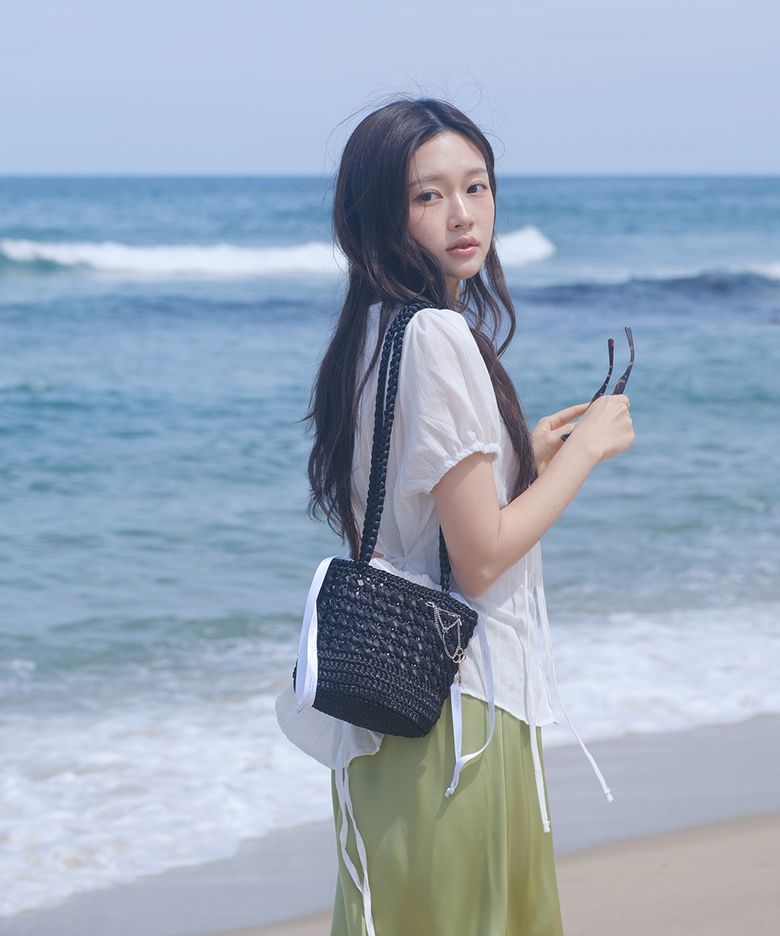 핸드메이드 루미 크로셰 라피아 버킨 백 _ [블랙]