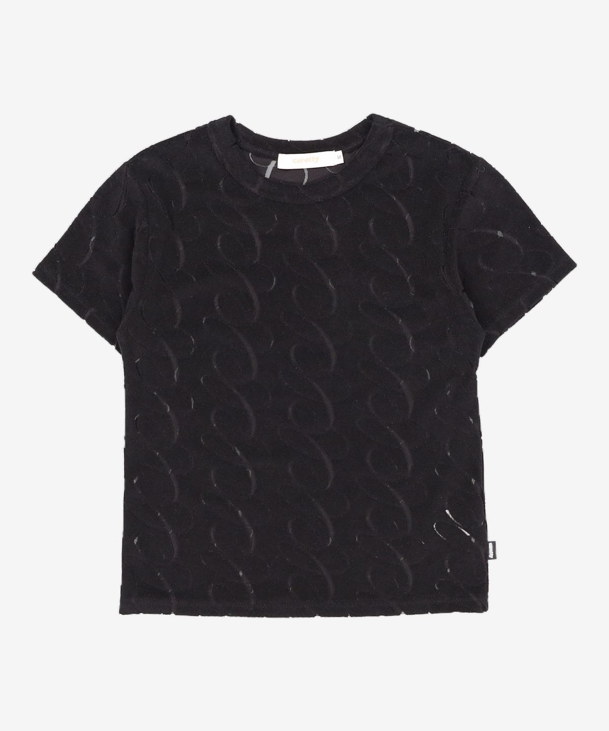 큐리티(CURETTY) C BURNOUT BASIC T-SHIRT_BLACK S