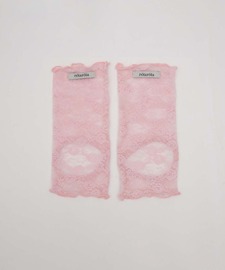 OPEN TOE LACE LEG WARMER PINK