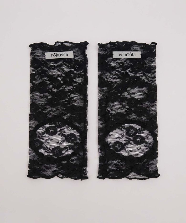 OPEN TOE LACE LEG WARMER BLACK