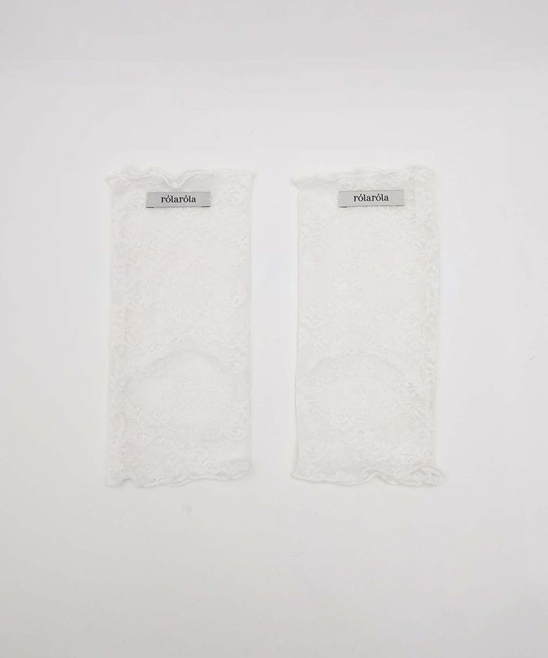 OPEN TOE LACE LEG WARMER WHITE